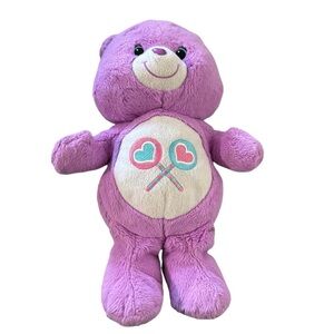 Care Bears Share Bear Plush 13" Stuffed Animal 2012 Purple